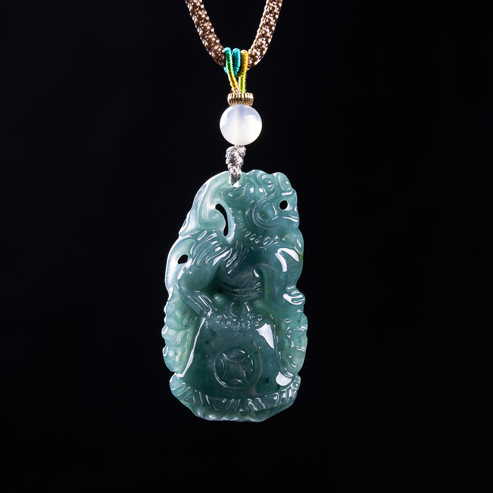 Women Accessories For Gift - Burmese Jadeite Pixiu Pendant Designer Gemstone