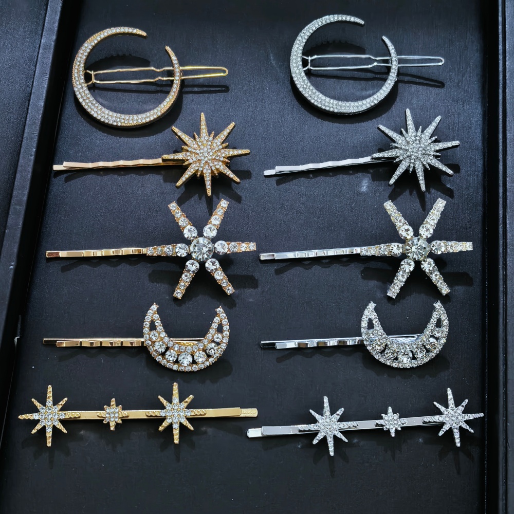 Women'S Formal Accessories - 3/4 pcs set Crystal Star Hairpins