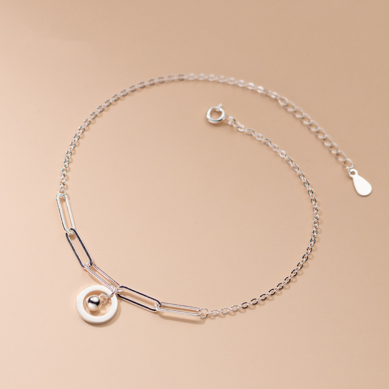 Beaded Anklet Chain - Anklets Silver 925 Fashion Women Jewelry