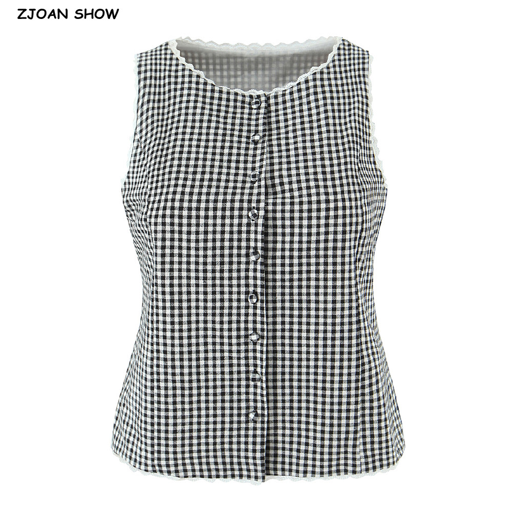 Women Electronic Accessories - Chic Black White Plaid Spliced Lace