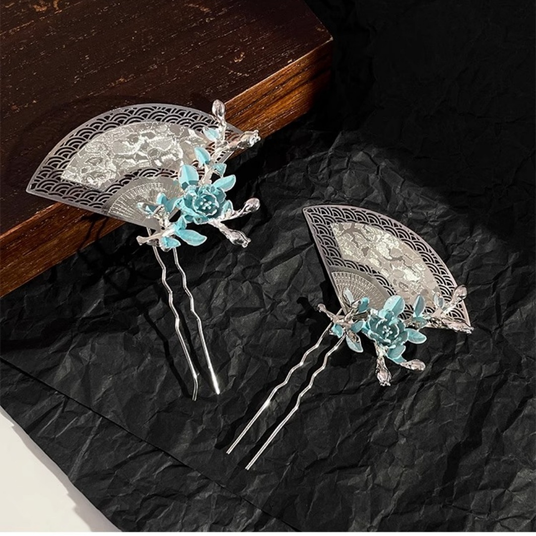 Women'S Vacation Accessories - New Chinese-Style Fan-Shaped Hairpin, Exquisite, Light