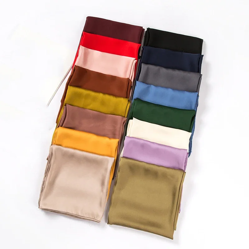 Satin Scarf Women 70cm Solid C - Women'S Accessories For Neck recension och pris