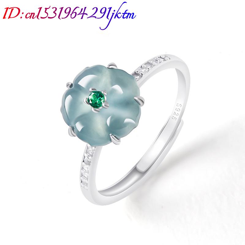 Blue Burmese Jadeite Flower Ri - Women Accessories For Gift recension och pris