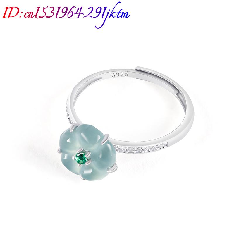 Blue Burmese Jadeite Flower Ri - Women Accessories For Gift recension och pris