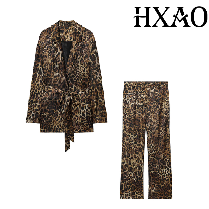 HXAO Leopard Pants Sets 2 Piec - Women Electronic Accessories recension och pris