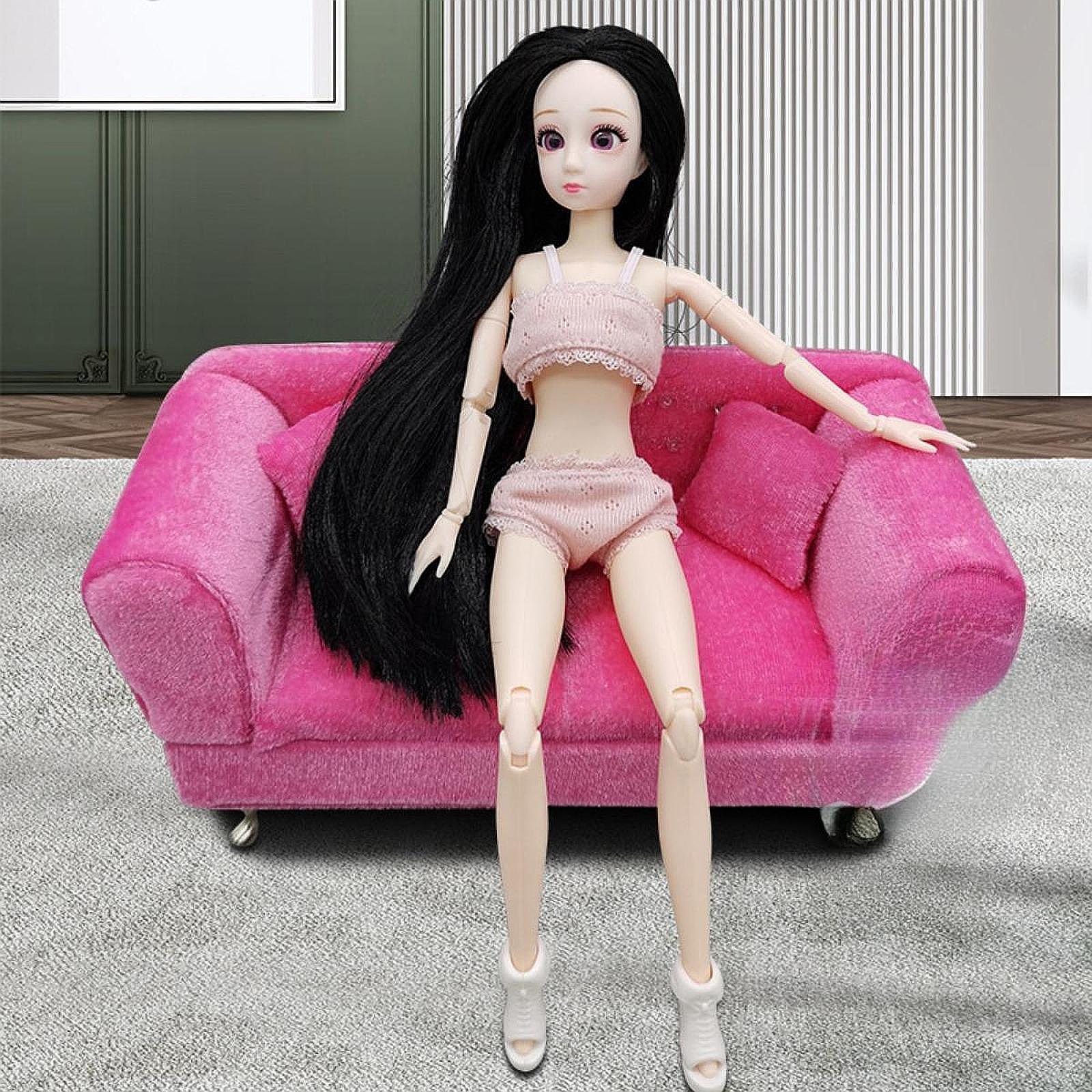 1:6 Dollhouse Sofa Couch Dustp - Women Accessories Display recension och pris
