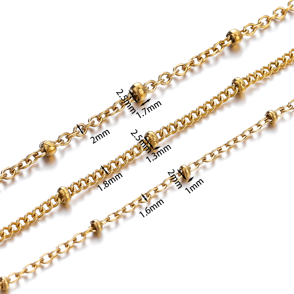 No Fade 2Meters Stainless Stee - Beaded Anklet Chain recension och pris