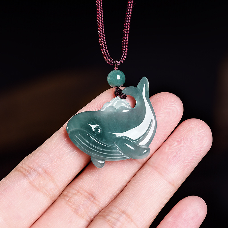 Natural Burmese Jadeite Whale  - Women Accessories For Gift recension och pris
