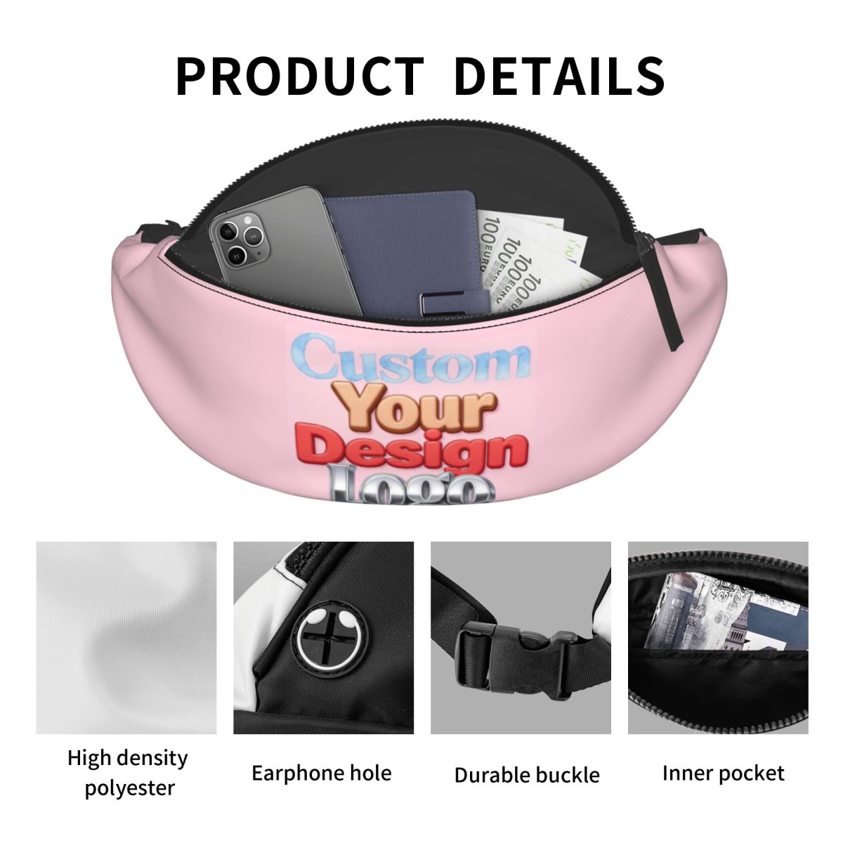 Custom Your Design Logo Fanny  - Women Accessories Logo Design recension och pris