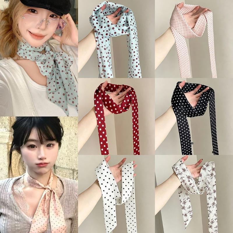 Polka Dot Floral Print Silk Sc - Women'S Accessories For Neck recension och pris