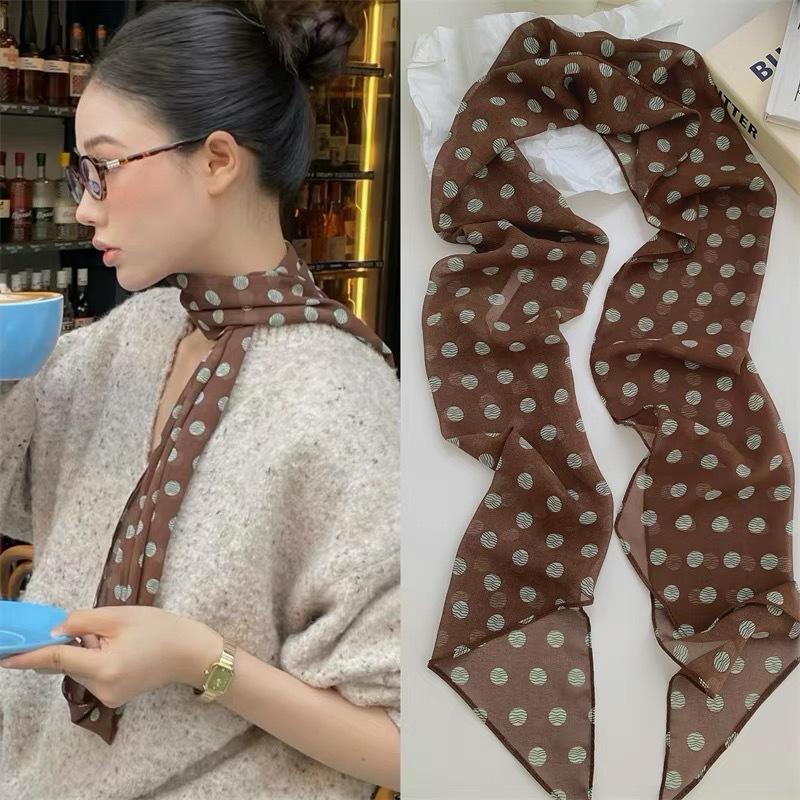 Polka Dot Floral Print Silk Sc - Women'S Accessories For Neck recension och pris