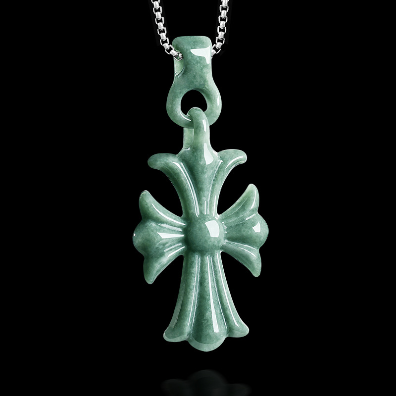 Natural Burmese Jadeite Cross  - Women Accessories For Gift recension och pris