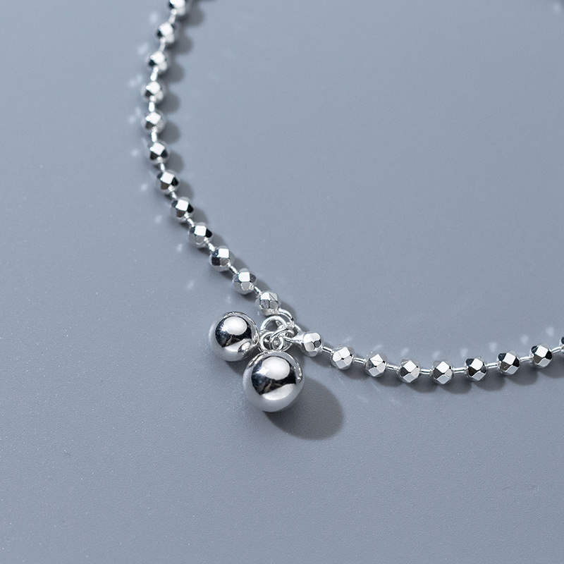 925 Sterling Silver Diamond-Cu - Beaded Anklet Chain recension och pris
