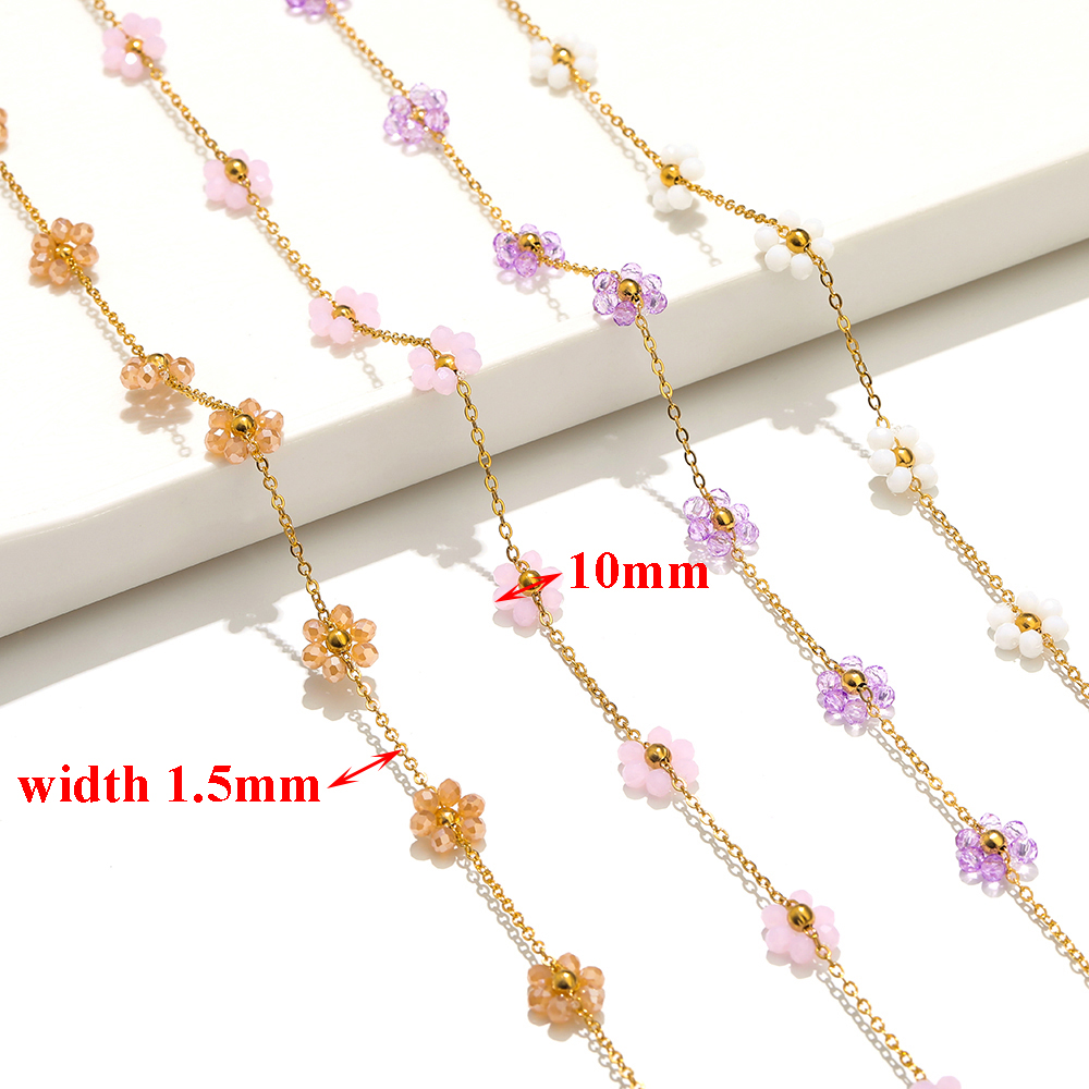 1 Meter Stainless Steel Pearl  - Beaded Anklet Chain recension och pris