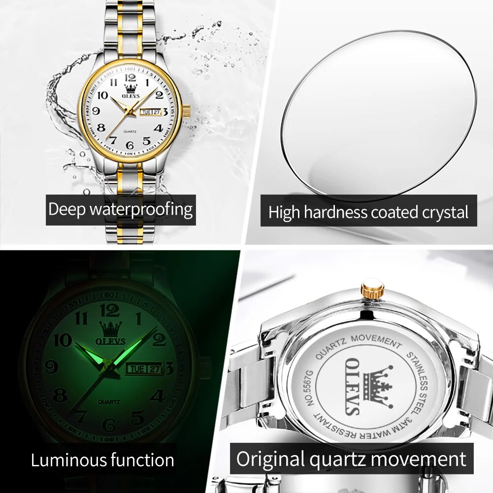 OLEVS 5567 Luxury Quartz Watch - Women Accessories Display recension och pris