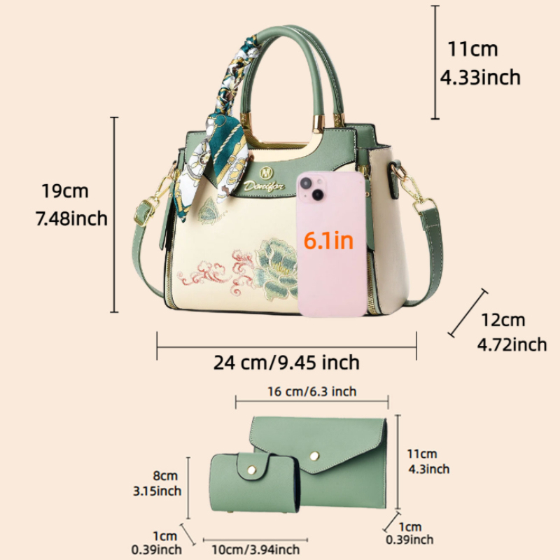 3-piece embroidered handbag se - Women'S Accessories For Suit recension och pris