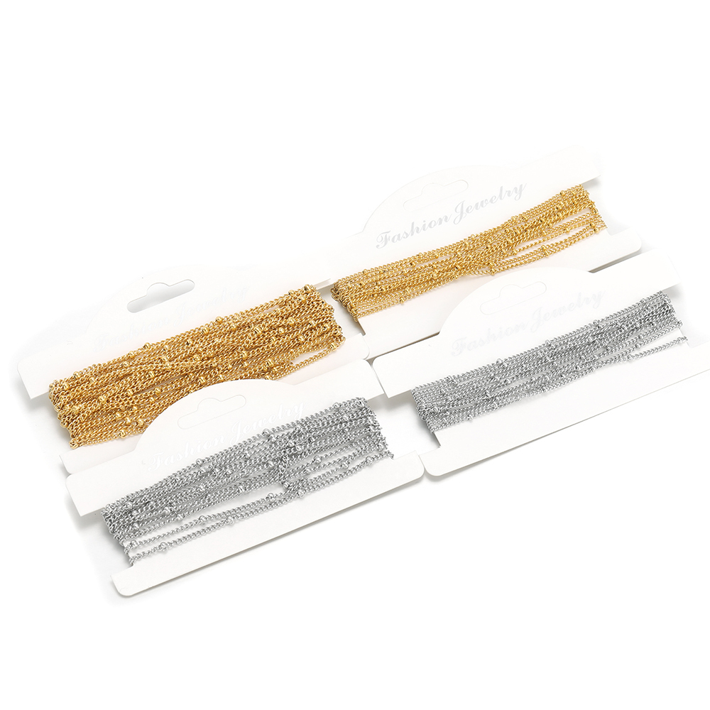 2 Meters Stainless Steel Gold  - Beaded Anklet Chain recension och pris