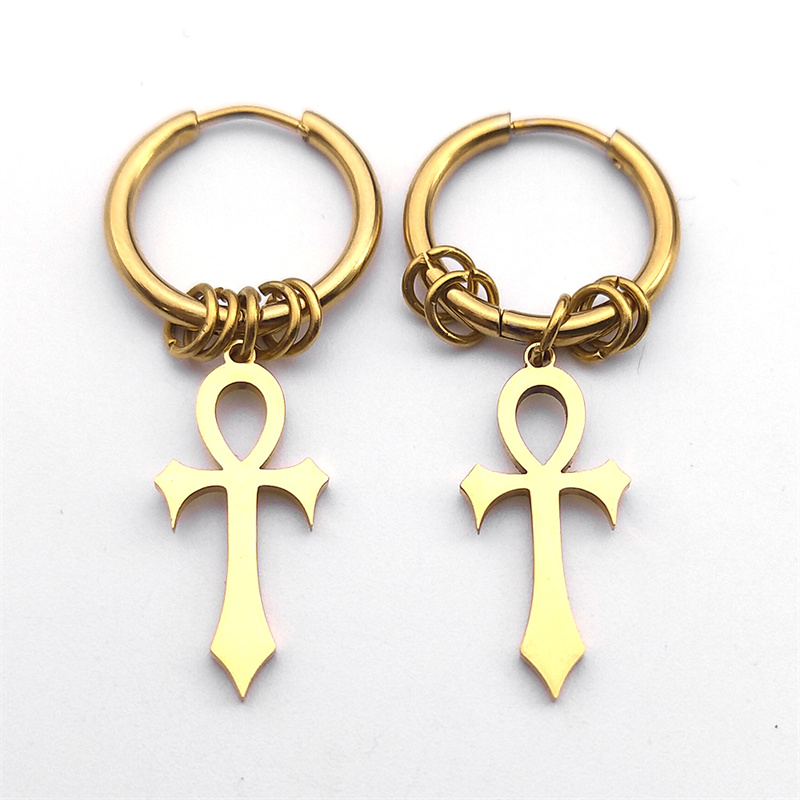 Egypt Ankh Cross Hoop Drop Dan - Women Accessories Egypt recension och pris