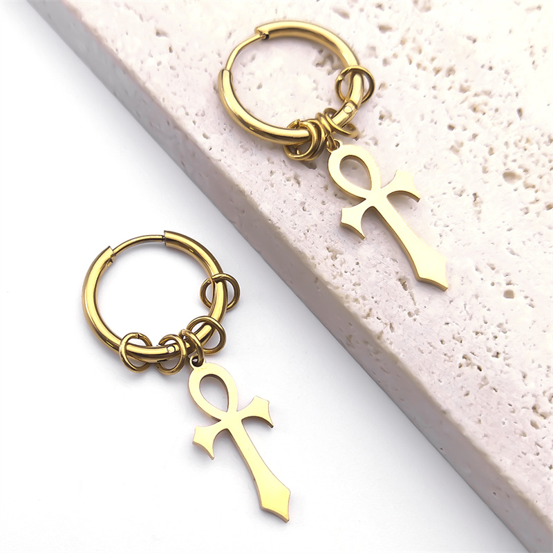 Egypt Ankh Cross Hoop Drop Dan - Women Accessories Egypt recension och pris